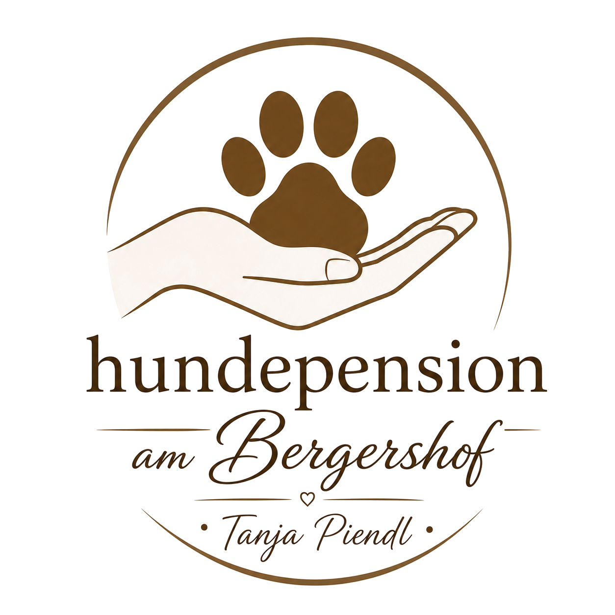 Logo: Hand hält eine Hundepfote